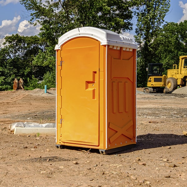 how often are the portable restrooms cleaned and serviced during a rental period in Hubbard IA